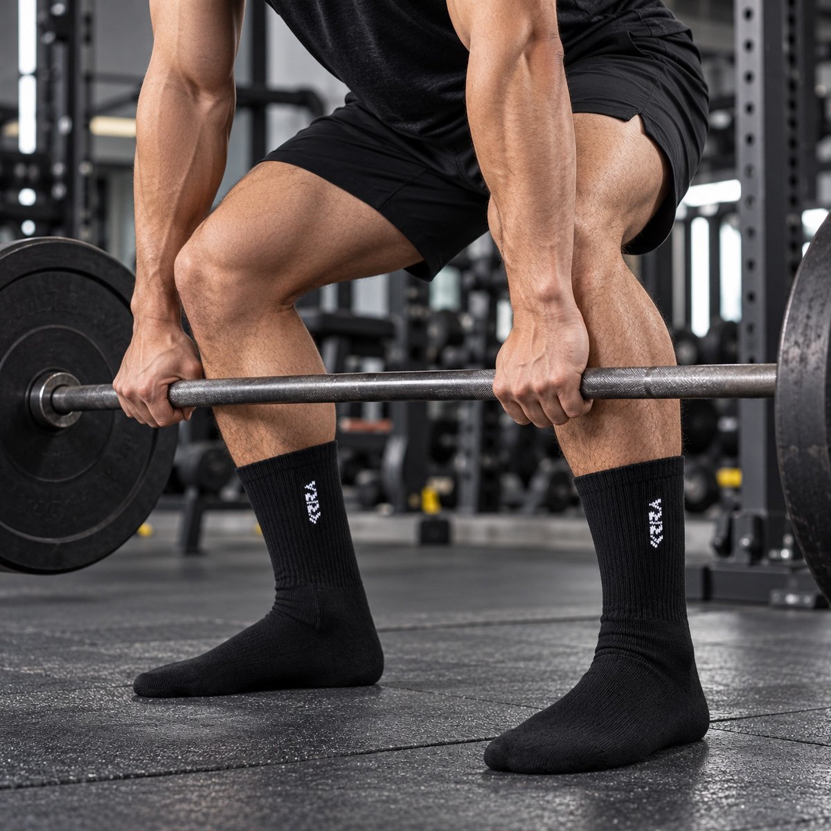 KRIRA Crew Socks — Black & Grey