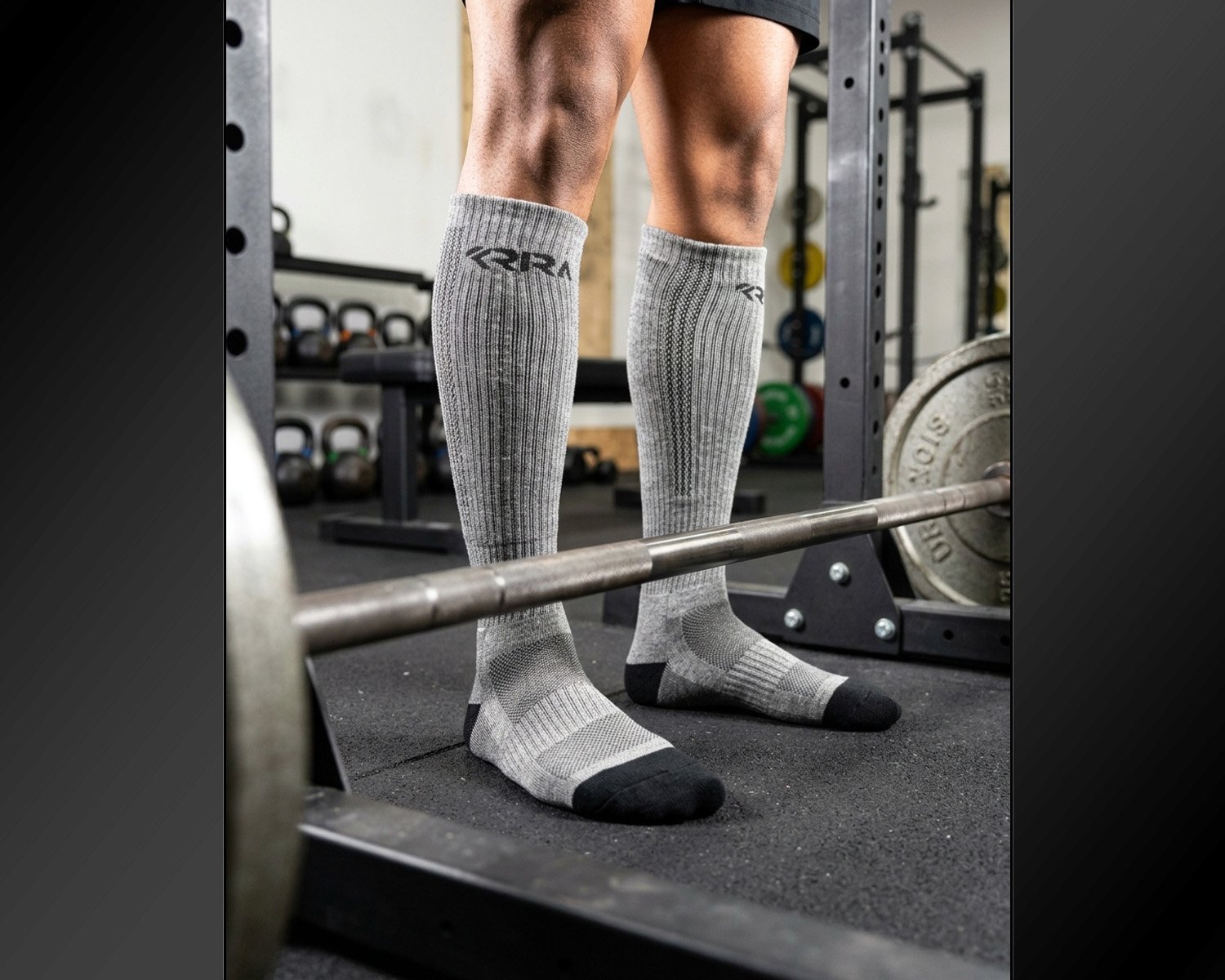 KRIRA Deadlift Socks worn on the platform